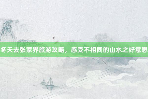 冬天去张家界旅游攻略，感受不相同的山水之好意思